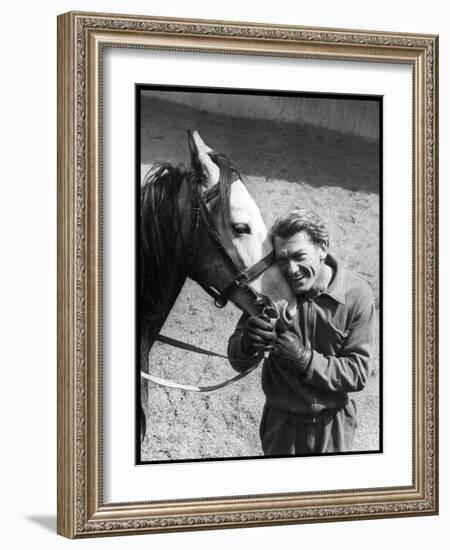 Jean Marais with a Horse-Marcel Begoin-Framed Photographic Print