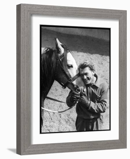 Jean Marais with a Horse-Marcel Begoin-Framed Photographic Print