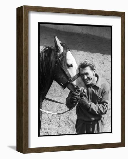 Jean Marais with a Horse-Marcel Begoin-Framed Photographic Print