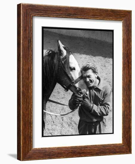 Jean Marais with a Horse-Marcel Begoin-Framed Photographic Print