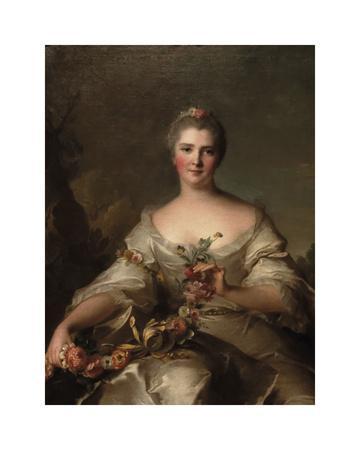Portrait de Madame de La Porte, 1752' Premium Giclee Print Jean