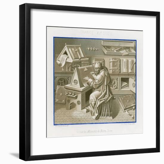 Jean Mielot in the Scriptorium-null-Framed Giclee Print