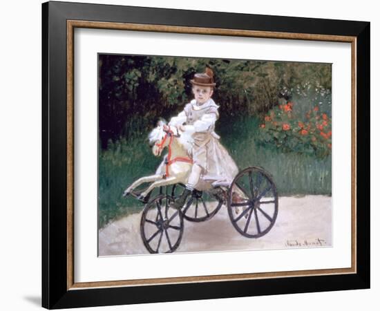 Jean Monet on a Mechanical Horse, 1872-Claude Monet-Framed Giclee Print