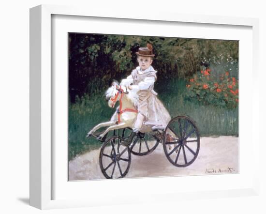 Jean Monet on a Mechanical Horse, 1872-Claude Monet-Framed Giclee Print