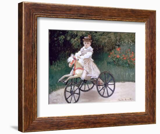 Jean Monet on a Mechanical Horse, 1872-Claude Monet-Framed Giclee Print