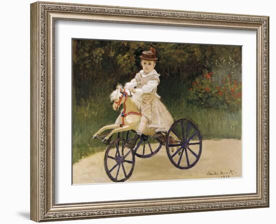Jean Monet on his Hobby Horse, 1872-Claude Monet-Framed Premium Giclee Print