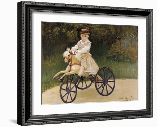 Jean Monet on his Hobby Horse, 1872-Claude Monet-Framed Premium Giclee Print