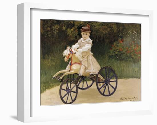 Jean Monet on his Hobby Horse, 1872-Claude Monet-Framed Premium Giclee Print