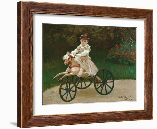 Jean Monet on His Hobby Horse, 1872-Claude Monet-Framed Giclee Print