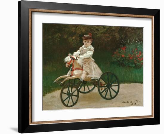 Jean Monet on His Hobby Horse, 1872-Claude Monet-Framed Giclee Print