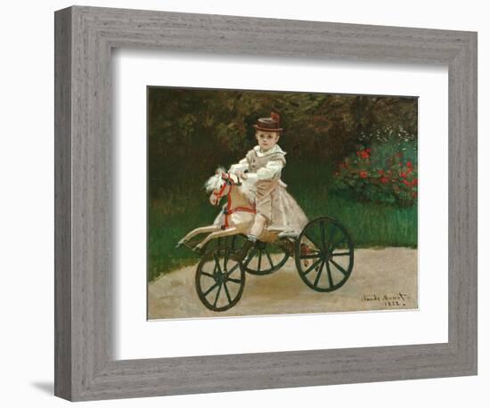 Jean Monet on His Hobby Horse, 1872-Claude Monet-Framed Giclee Print