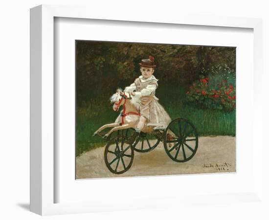 Jean Monet on His Hobby Horse, 1872-Claude Monet-Framed Giclee Print