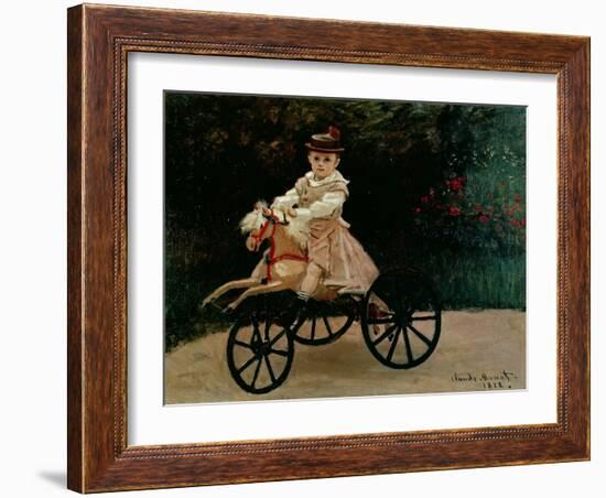 Jean Monet on His Hobby Horse, 1872-Claude Monet-Framed Giclee Print