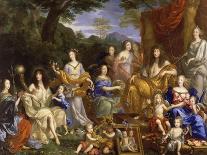 La Famille de Louis XIV en 1670 représentée en Travestis mythologiques-Jean Nocret-Framed Giclee Print