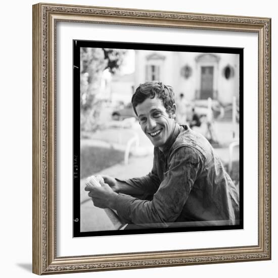 Jean-Paul Belmondo, Posing Near the Seine, Paris-Marcel Begoin-Framed Photographic Print