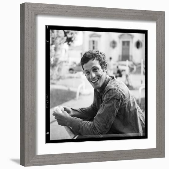 Jean-Paul Belmondo, Posing Near the Seine, Paris-Marcel Begoin-Framed Photographic Print
