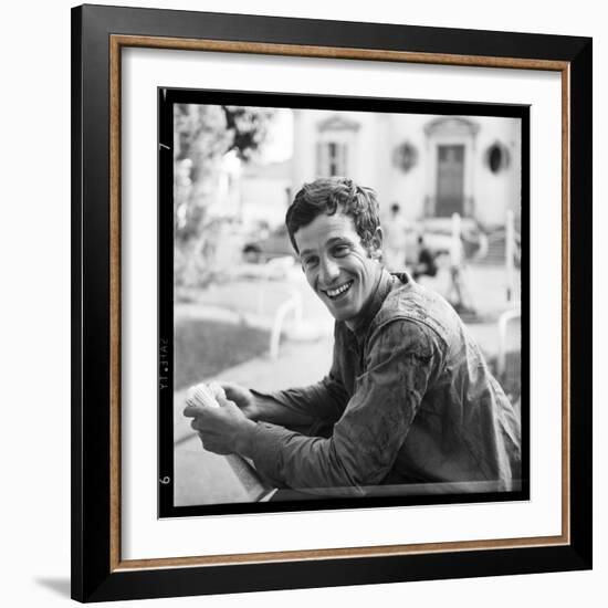 Jean-Paul Belmondo, Posing Near the Seine, Paris-Marcel Begoin-Framed Photographic Print