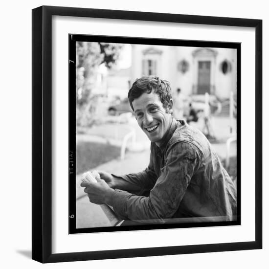 Jean-Paul Belmondo, Posing Near the Seine, Paris-Marcel Begoin-Framed Photographic Print