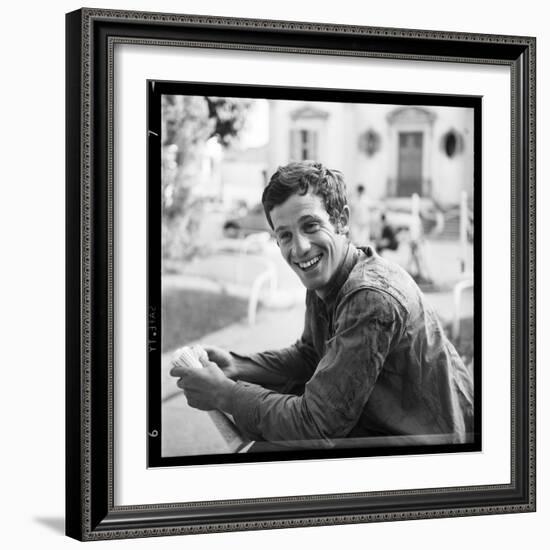 Jean-Paul Belmondo, Posing Near the Seine, Paris-Marcel Begoin-Framed Photographic Print