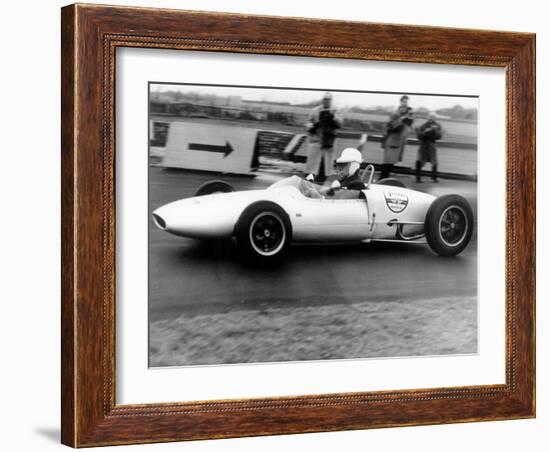 Jean-Paul Getty, American Industrialist and Art Collector Training on His Lotus February 6, 1962-null-Framed Photo