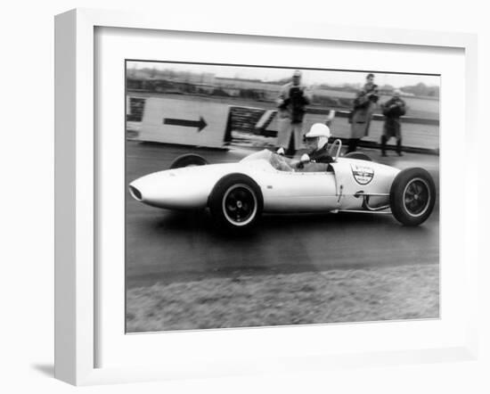 Jean-Paul Getty, American Industrialist and Art Collector Training on His Lotus February 6, 1962-null-Framed Photo