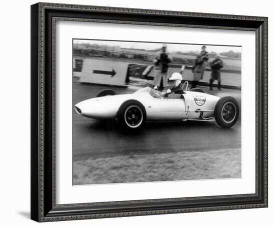 Jean-Paul Getty, American Industrialist and Art Collector Training on His Lotus February 6, 1962-null-Framed Photo