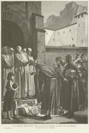 St Bruno Refusing the Gifts of the Count of Calabria&#39; Giclee Print - Jean Paul Laurens | Art.com