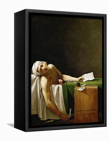 Jean Paul Marat, politician and publicist, dead in his bathtub, assassinated in 1793.-Jacques Louis David-Framed Premier Image Canvas