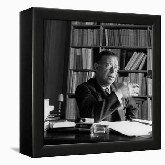 Jean-Paul Sartre-null-Framed Stretched Canvas