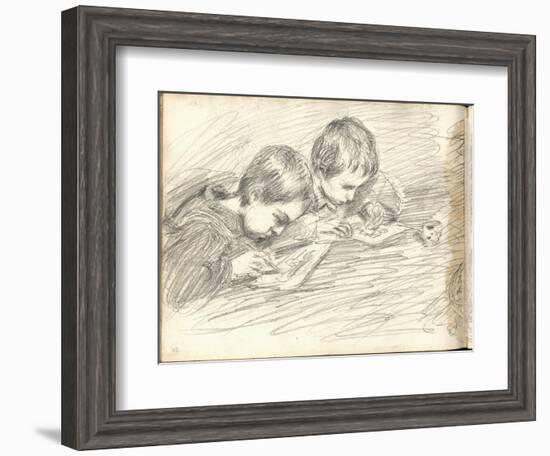 Jean-Pierre Hoschede (1877-1961) and Michel Monet (1878-1966) Drawing (Pencil on Paper)-Claude Monet-Framed Giclee Print