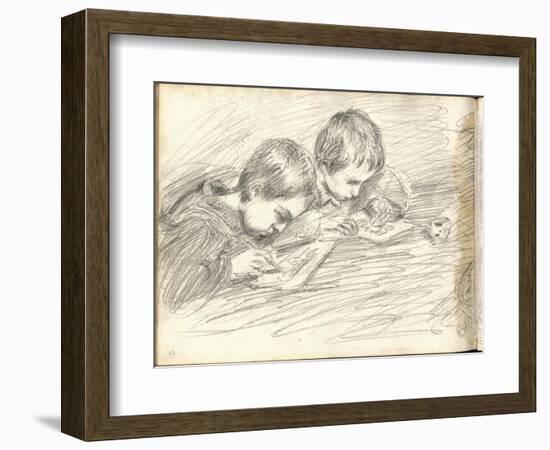 Jean-Pierre Hoschede (1877-1961) and Michel Monet (1878-1966) Drawing (Pencil on Paper)-Claude Monet-Framed Giclee Print