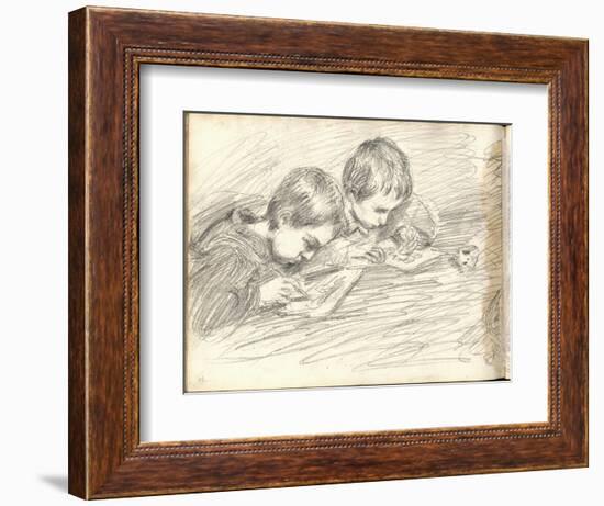 Jean-Pierre Hoschede (1877-1961) and Michel Monet (1878-1966) Drawing (Pencil on Paper)-Claude Monet-Framed Giclee Print