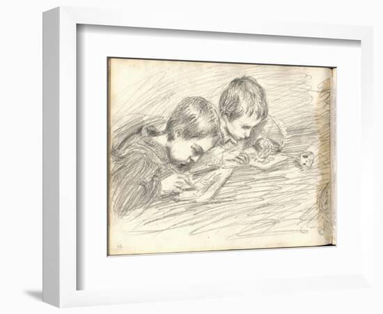 Jean-Pierre Hoschede (1877-1961) and Michel Monet (1878-1966) Drawing (Pencil on Paper)-Claude Monet-Framed Giclee Print