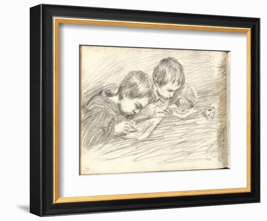 Jean-Pierre Hoschede (1877-1961) and Michel Monet (1878-1966) Drawing (Pencil on Paper)-Claude Monet-Framed Giclee Print