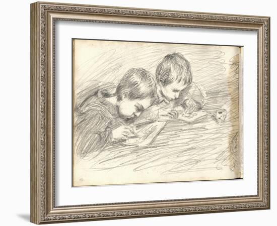 Jean-Pierre Hoschede (1877-1961) and Michel Monet (1878-1966) Drawing (Pencil on Paper)-Claude Monet-Framed Giclee Print