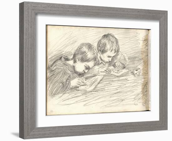 Jean-Pierre Hoschede (1877-1961) and Michel Monet (1878-1966) Drawing (Pencil on Paper)-Claude Monet-Framed Giclee Print