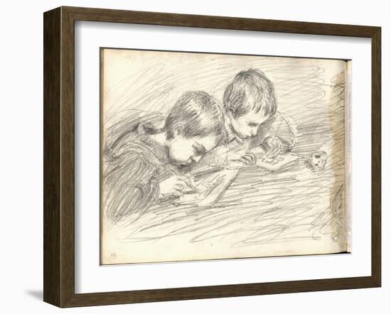 Jean-Pierre Hoschede (1877-1961) and Michel Monet (1878-1966) Drawing (Pencil on Paper)-Claude Monet-Framed Giclee Print