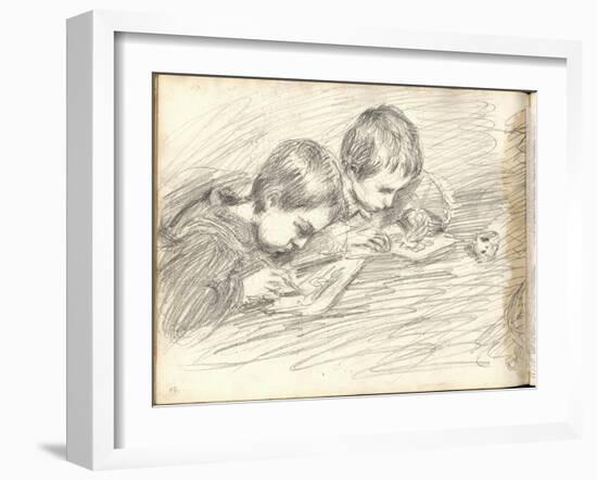 Jean-Pierre Hoschede (1877-1961) and Michel Monet (1878-1966) Drawing (Pencil on Paper)-Claude Monet-Framed Giclee Print