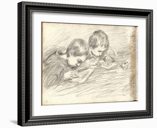 Jean-Pierre Hoschede (1877-1961) and Michel Monet (1878-1966) Drawing (Pencil on Paper)-Claude Monet-Framed Giclee Print