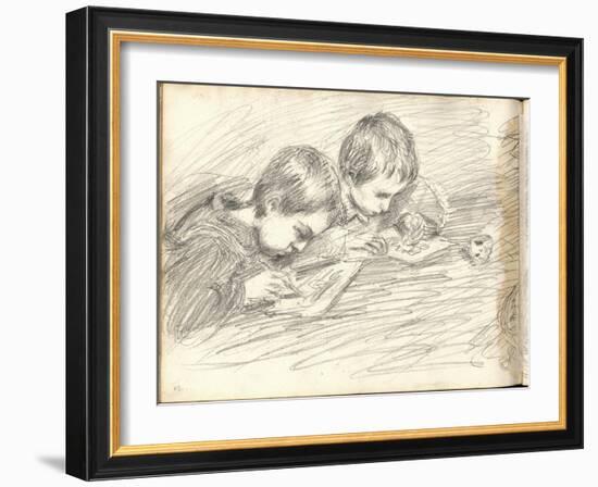 Jean-Pierre Hoschede (1877-1961) and Michel Monet (1878-1966) Drawing (Pencil on Paper)-Claude Monet-Framed Giclee Print