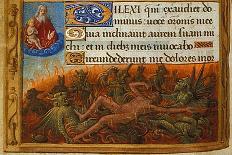 Book of Hours, Detail: Dives Tormented by Demons and Watched by the Soul of Lazarus, C. 1500-Jean Poyet-Framed Giclee Print