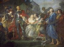 Alexander Cuts the Gordian Knot, Late 18th/Early 19th Century-Jean Simon Berthelemy-Framed Giclee Print