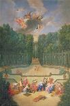 The Groves of Versailles, Perspective View of the Three Fountains with Cherubs Raking and Watering-Jean Cotelle the Younger-Framed Giclee Print