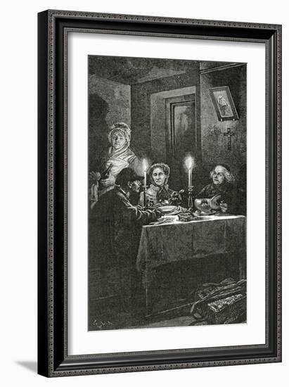 Jean Valjean Is Received and Cared for by Bishop Myriel, 19th Century-Frederic Lix-Framed Giclee Print