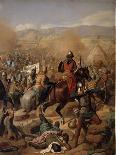 Charlemagne, entouré des ses principaux officiers, reçoit Alcuin qui lui présente des manuscrits,-Jean Victor Schnetz-Giclee Print