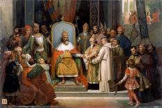 Charlemagne Receives Alcuin of York-Jean-Victor Schnetz-Stretched Canvas