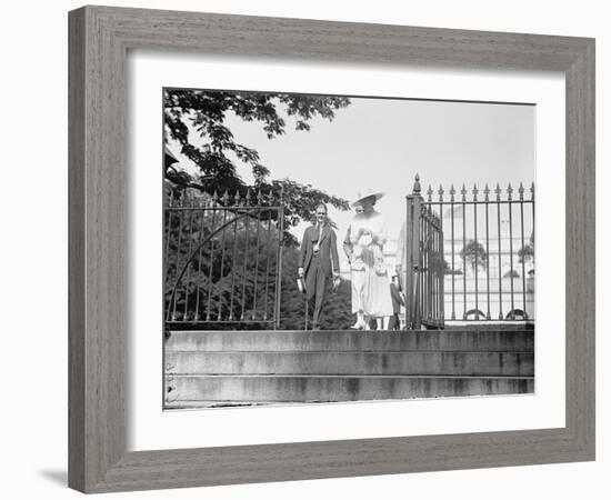 Jeanette Rankin leaving the White House during her first term of office, 1917-Harris & Ewing-Framed Photographic Print