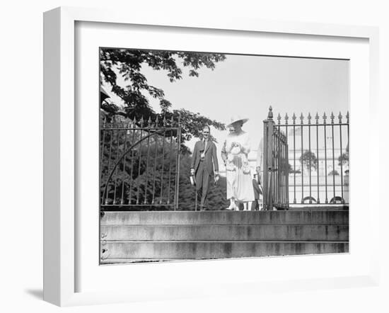 Jeanette Rankin leaving the White House during her first term of office, 1917-Harris & Ewing-Framed Photographic Print