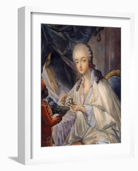 Jeanne Bécu, Comtesse Du Barry (1743-179) with a Cup of Coffee-Jean-Baptiste André Gautier Dagoty-Framed Giclee Print