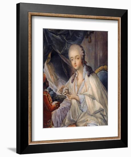 Jeanne Bécu, Comtesse Du Barry (1743-179) with a Cup of Coffee-Jean-Baptiste André Gautier Dagoty-Framed Giclee Print